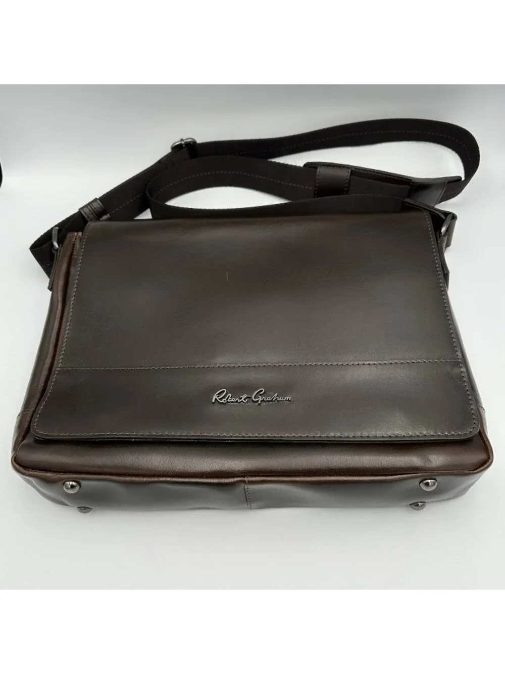 Robert Graham Brown Genuine Leather Messenger Portfolio Laptop/ipad Bag